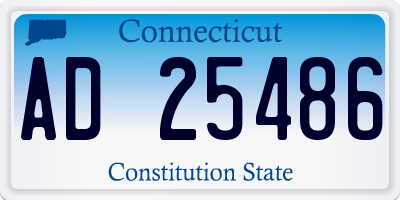 CT license plate AD25486