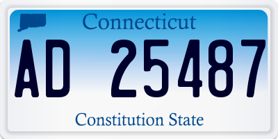 CT license plate AD25487