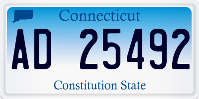 CT license plate AD25492