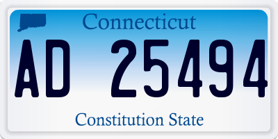 CT license plate AD25494