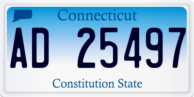 CT license plate AD25497