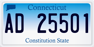 CT license plate AD25501