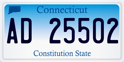 CT license plate AD25502
