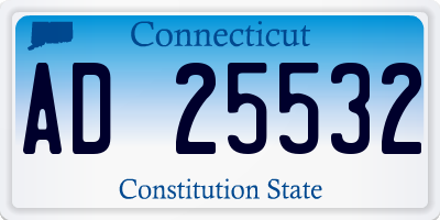 CT license plate AD25532