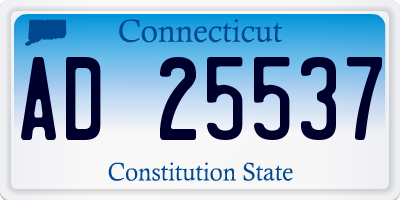 CT license plate AD25537