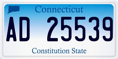 CT license plate AD25539