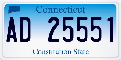 CT license plate AD25551