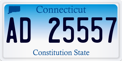 CT license plate AD25557