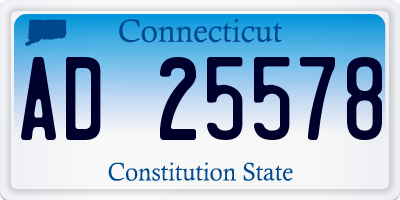 CT license plate AD25578
