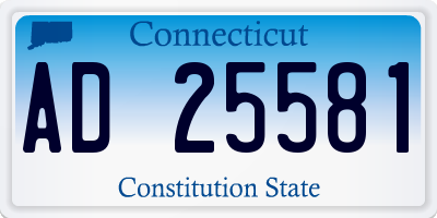 CT license plate AD25581