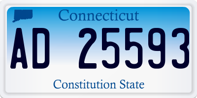 CT license plate AD25593
