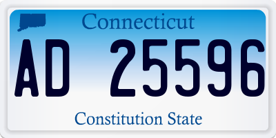 CT license plate AD25596