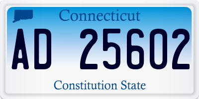 CT license plate AD25602