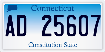 CT license plate AD25607