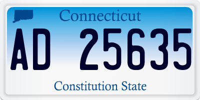 CT license plate AD25635