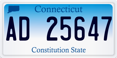 CT license plate AD25647