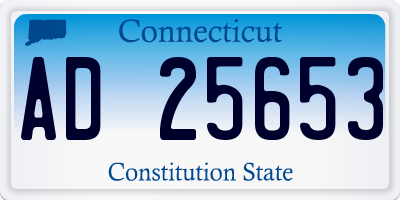 CT license plate AD25653