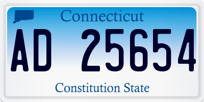 CT license plate AD25654