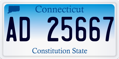 CT license plate AD25667