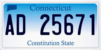 CT license plate AD25671