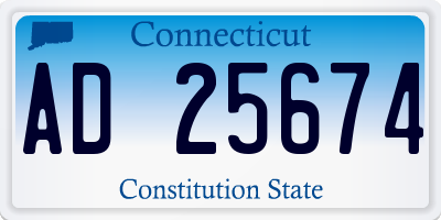 CT license plate AD25674