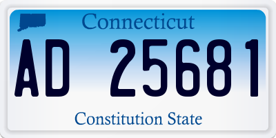 CT license plate AD25681