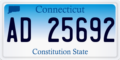 CT license plate AD25692