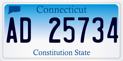 CT license plate AD25734