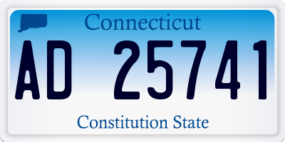 CT license plate AD25741