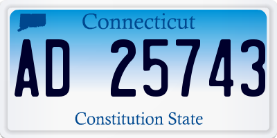 CT license plate AD25743