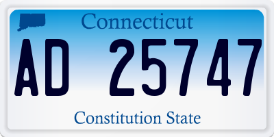 CT license plate AD25747