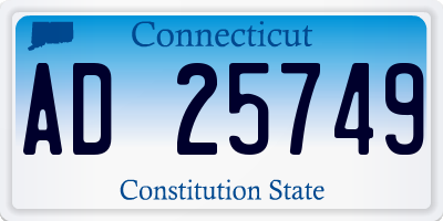 CT license plate AD25749