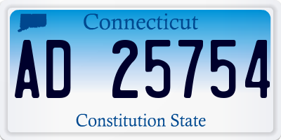 CT license plate AD25754