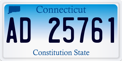 CT license plate AD25761