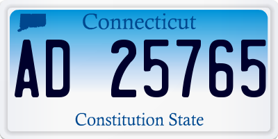 CT license plate AD25765