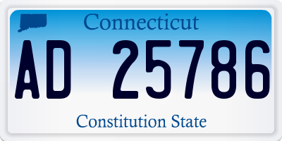 CT license plate AD25786