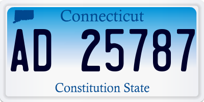 CT license plate AD25787