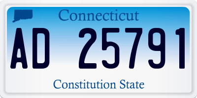 CT license plate AD25791