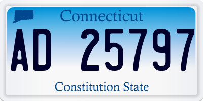 CT license plate AD25797