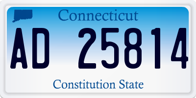 CT license plate AD25814