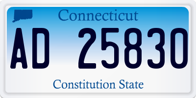 CT license plate AD25830