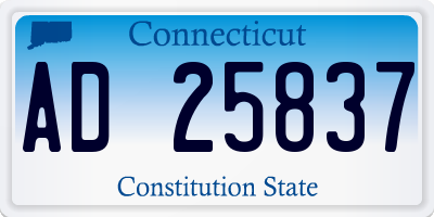 CT license plate AD25837