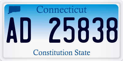 CT license plate AD25838