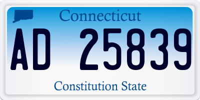 CT license plate AD25839