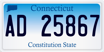 CT license plate AD25867
