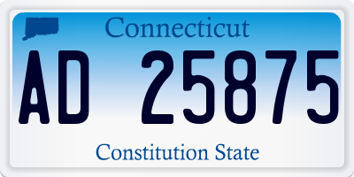 CT license plate AD25875