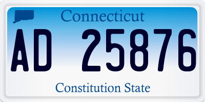 CT license plate AD25876