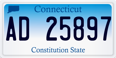 CT license plate AD25897