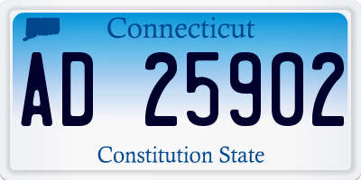 CT license plate AD25902
