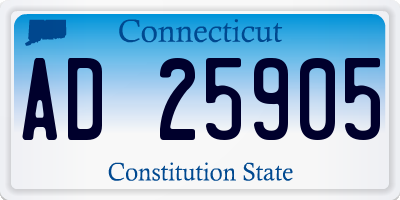 CT license plate AD25905